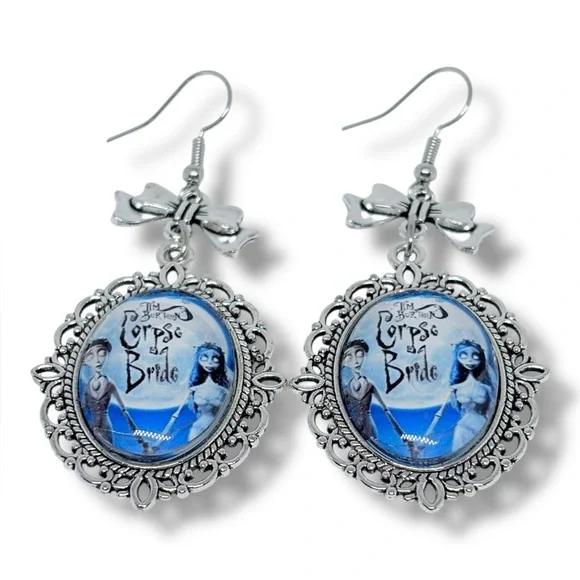 Corpse Bride Tim Burton’s Inspired Character Pendant 2 pairs Set of Earrings - Picture 3 of 7